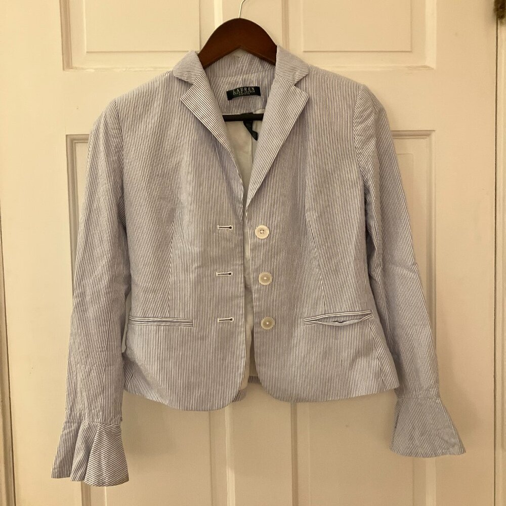 Ralph Lauren Seersucker Blazer - Size 2 Petite